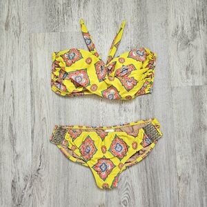 Tara Grinna Matching Molded Bandeau Boho Bikini Set Size 8
